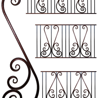 Кованый элемент ковки металлический орнамент Балясина БП-20 265х860 мм