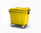 Пластиковый мусорный бак контейнер для мусора 660 литров с ндс Желтый